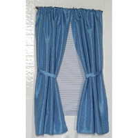Carnation Home Fashions Lauren Dobby Fabric Bathroom Window Curtain, 34-Inch By 54-Inch, Light Blue