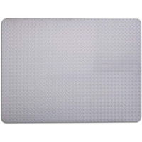 Resilia - Large Under Grill Mat - Silver Diamond Plate, 36 X 48 Inches, For Outdoor Use