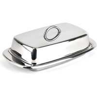 Cuisinox Stainless Steel Butter Dish With Lid, 4"" X 7.5""