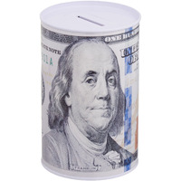 Home Bay Metal Money Piggy Bank With 100 Dollar Bill Wrapping