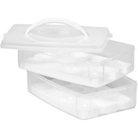 Snapware Snap 'N Stack Portable Storage Carrier With Lid For Eggs, Bpa-Free Egg Holders, Dessert Carrier With Stackable Trays, Microwave, Freezer And Dishwasher Safe(Clear)