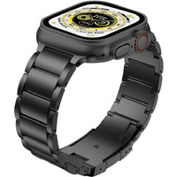Yeejok Compatible For Apple Watch Ultra 2 Bands 49Mm Titanium Metal For Men Women, Compatible For Apple Watch10 Band 46Mm, Compatible For Apple Watch Series 9 Band, Iwatch 45Mm 44Mm 42Mm Black