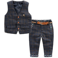Taojian Baby Vintage Style And Wedding Tuxedo Waistcoat Outfit Suit (As1, Age, 4_Years, Dark Blue)