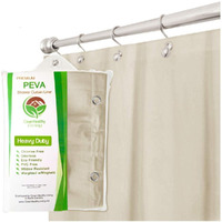 Clean Healthy Living Heavy Duty Peva Tan Shower Curtain Liner With Magnets & Suction Cups - 70 X 72 In. Long