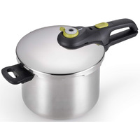 T-Fal Ultimate Stainless Steel Pressure Cooker 6.3 Quart, Induction Compatible, Secure Locking Lid, Safe & Easy To Use, Cookware, Pots And Pans, Kitchen, Dishwasher Safe, Silver