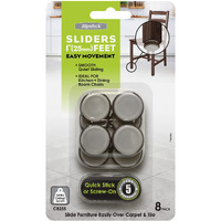 Slipstick Chocolate Cb255 1 Inch Floor Protector Chair Glides/Furniture Slider Feet (Set Of 8) Self Stick Or Screw Brown, 1-Inch, 8 Count
