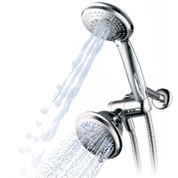 Hydroluxe 1433 Handheld Showerhead & Rain Shower Combo. High Pressure 24 Function 4"" Face Dual 2 In 1 Shower Head System With Stainless Steel Hose, Patented 3-Way Water Diverter In All-Chrome Finish