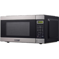 Commercial Chef 0.9 Cu Ft Microwave With 10 Power Levels, Push Button And Child Lock, 900 Watt Microwave With Digital Controls, Countertop Microwave With Timer And Quick-Touch Menu, Stainless Steel