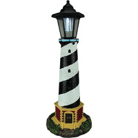 Gardengreeters Guiding Light Black And White Solar Led Outdoor Figurine