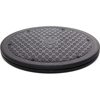 Lazy Susan Turntable Organizer, Non Skid Large Lazy Susan Turntable For Cabinet, Computer Or Laptop, Plastic Turn Table, Black 12 In, 1 Pc - By Rampro