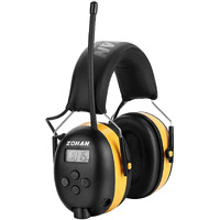 Zohan Em042 Am/Fm Radio Headphone With Digital Display,Ear Protection Noise Reduction Safety Ear Muffs,Ultra Comfortable Hearing Protector For Lawn Mowing And Landscaping - Yellow