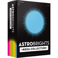 Astrobrights Mega Collection, Colored Paper, ""Brilliant"" 5-Color Assortment, 625 Sheets, 24 Lb/89 Gsm, 8.5"" X 11 - More Sheets! (91684)