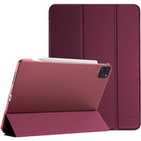 Procase Smart Case For Ipad Pro 11 Case 2021 2020 2018, Slim Stand Hard Back Shell Smart Cover For Ipad Pro 11 Inch 3Rd Generation 2021/ 2Nd Gen 2020 / 1St Gen 2018 -Wine