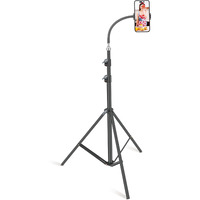 Haitent Phone Floor Tripod Stand,7.2 Feet Retractable Adjustable Gooseneck Cell Phone Tall Tripod Stand For Iphone 12 Pro Max,Iphone 11 Pro Max,Iphone Xs Max, With Smart Phone Holder Clamp
