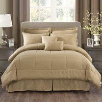 Merry Home King Size Comforter Set With Sheets For 14"" Deep Pocket - 430Gsm Heavyweight, Luxury 10 Piece Embroidered Bed In A Bag Comforter Sets With Decorative Pillow, Bedskirt, Shams, Taupe