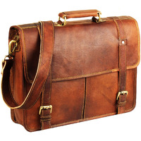 Hulsh 15 Inch Brown Leather Messenger Bag For Men And Women | Best Laptop Briefcase Computer Satchel Shoulder Crossbody Bag | Full Grain Leather Bag A Perfect Companion For College, Office Use