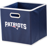 Franklin Sports Nfl New England Patriots Collapsible Storage Bin - Nfl Folding Cube Storage Container - Fits Bin Organizers - Fabric Nfl Team Storage Cube