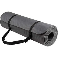 Fitvids All Purpose 1/2-Inch Extra Thick High Density Anti-Tear Exercise Yoga Mat With Carrying Strap, Gray