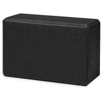 Gaiam Yoga Block - Supportive Latex-Free Eva Foam - Soft Non-Slip Surface With Beveled Edges For Yoga, Pilates, Meditation - Yoga Accessories For Stability, Balance, Deepen Stretches (Embossed Black)