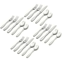 Oneida Figura 20 Piece Everyday Flatware Set, Service For 4, 18/0 Stainless Steel, Silverware Set, B282020Al20