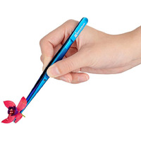 Restaurantware Perfect Point 6.3 Inch Food Tweezers 1 Straight Kitchen Tweezers - Fine Point Serrated Tips For Precision Blue Stainless Steel Cooking Tweezers For Seafood Plating Or Decorating