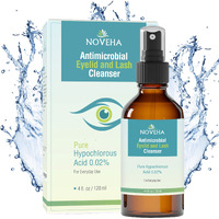Noveha Eyelid And Lash Cleanser | Effective Relief From Irritation, Dry Eyes, Styes & Blepharitis, Pure And Gentle Hypochlorous Acid 0.02% Spray 120Ml (4Oz)