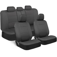Bdk Polypro Car Seat Covers Full Set In Solid Charcoal - Front And Rear Split Bench Seat Covers For Cars, Easy To Install, Accessories For Auto Trucks Van Suv