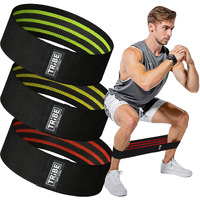 Fabric Resistance Bands For Legs - Workout Bands Resistance Bands For Men And Women - Booty Bands For Working Out - Exercise Bands Resistance Bands Set - Elastic Bands For Exercise (Black)