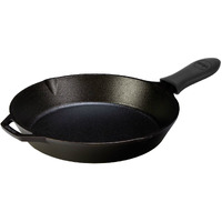 Lodge Seasoned Cast Iron Skillet With Hot - 12 Inch Frying Pan With Silicone Hot Handle Holder (Black)