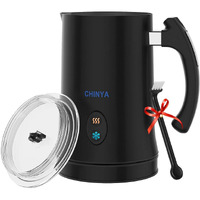 Milk Frother,Chinya Automatic Milk Frother With Hot And Cold Functionality, Electric Milk Steamer And Warmer For Latte, Cappuccino, Hot Chocolate And Macchiato, Auto Shutoff (Black)