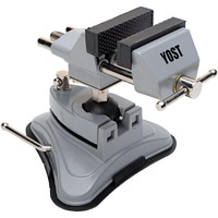 Yost Tools Yost V-275 Portable Vacuum Base Vise, Pivots Multi-Angle, 2.75    Jaw Width, (1 Pack), Silver