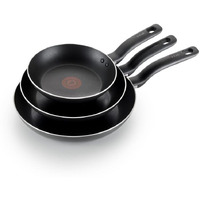 T-Fal Specialty Nonstick Fry Pan Set 3 Piece, 8, 9.5, 11 Inch, Oven Broiler Safe 350F, Cookware, Pots And Pans Set Non Stick, Kitchen Frying Pans, Skillets, Durable, Dishwasher , Black