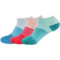 Bamboomn Women's X-Large Fuzzy Soft Aloe Infused Nylon Spa Socks, Assortment A, 3 Pairs
