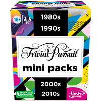 Hasbro Gaming Trivial Pursuit Mini Packs Multipack, Fun Trivia Questions For Adults And Teens Ages 16+, Includes 4 Game Featuring 4 Decades