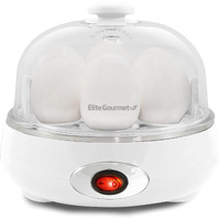 Elite Gourmet Egc322Cw Easy Egg Cooker Electric 7-Egg Capacity, Soft, Medium, Hard-Boiled Egg Cooker With Auto Shut-Off, Measuring Cup Included, Bpa Free, Classic White