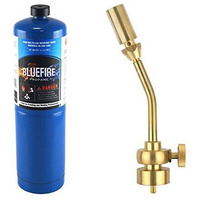 Bluefire Solid Brass Pencil Flame Gas Welding Torch Head Nozzle Upgraded Full Metal Version Fuel By Mapp Map Pro Propane Cga 600 Cylinder (Torch With Propane Kit)
