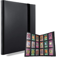 Aitime Sport Fans Gaming Card Collection Binder, 360 Side Loading Trading Card Collection Book Mtg Yugioh Cards Protection Holder Playing Cards And Coupons Protector Storage Book (Black)
