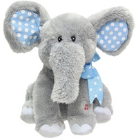 Cuddle Barn Elliot The Elephant - Animated Musical Blue Polka Dotted Stuffed Animal Plush Toy Sways, Flaps Floppy Ears, And Sings Do Your Ears Hang Low, 12""