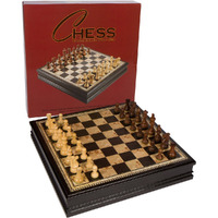 Adrienne Chess Inlaid Burl Wood Board Game With Weighted Wooden Pieces, Extra Large 19 X 19 Inch Set