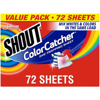 Shout Color Catcher Sheets For Laundry, Allow Mixed Washes, Prevent Color Runs, And Maintain Original Color Of Clothing, 72 Count