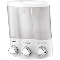 Better Living Products, White 76354 Euro Series Trio 3-Chamber Soap And Shower Dispenser