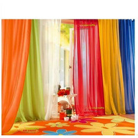 6 Piece Rainbow Transparent Window Panel Curtain Set Explosion Special!!!! Orange, Green, White, Red, Yellow, Blue