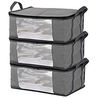 Storage Bins Storage Bags Sweater Storage Closet Organizer,Clothes Storage Containers, Closet Organizers And Storage, Large Clear Window & Carry Handles, Great For Clothes, Blankets, Closets