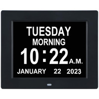 Tmc [2024 New Clock With Day And Date For Elderly-Digital Clock Large Display With 12 Alarm Options,Dementia Clock Large Number Digital Clocks For Seniors(8-Inch,Black)