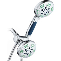 Hotel Spa - Anti-Clog Shower Heads With Handheld Spray-High Pressure Shower Head - 4.3 Inch Showerhead, 4.3 Inch Handheld Shower Head - 3-In-1, 48-Setting Shower Heads 5 Foot Shower Hose (Chrome)