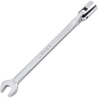 Urrea 12-Point Flex Head Socket Wrench - 7/16"" Flexible Head Combination Wrench With Ratchet Box End & Fixed Open End - 1270-14