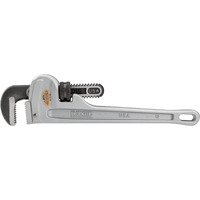 Ridgid 47057 Aluminum Straight Pipe Wrench, 12"" Sturdy Plumbing Wrench With Self Cleaning Threads And Hook Jaws