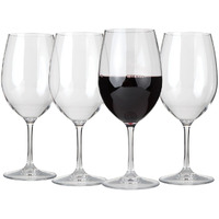 Lily's Home Unbreakable Cabernet And Merlot Bordeaux Red Wine Glasses, Made Of Shatterproof Tritan Plastic, For Indoor And Outdoor Use, Reusable And Dishwasher-Safe, Crystal Clear 20 Oz.