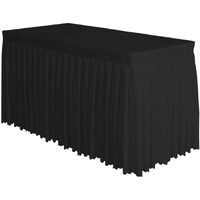 Surmente Black Table Skirt, 14Ft Polyester Tablecloth For Weddings, Banquets, Or Restaurants