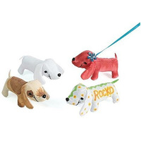 Colorations Set Of 12 Decorate Your Own Fabric Plush Stuffed Puppy Dog, Arts & Crafts, Autograph, Signatures, Smooth, 4-1/4""H X 8-1/4""L Each